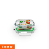 Clickfresh FoodSafe 370ml Rectangular Glass Container with Airtight Lid